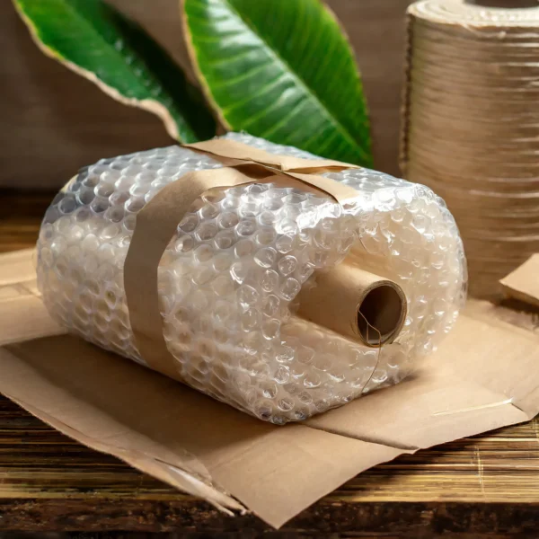 Environmental friendly paper bubble wrap products packed with paper cushioning paper packaging t
